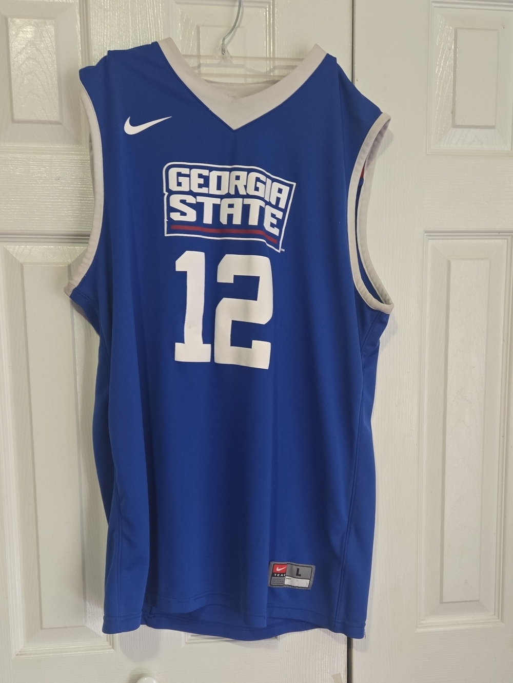 Nike Blue Georgia State Panthers Basketball Jersey Large #12